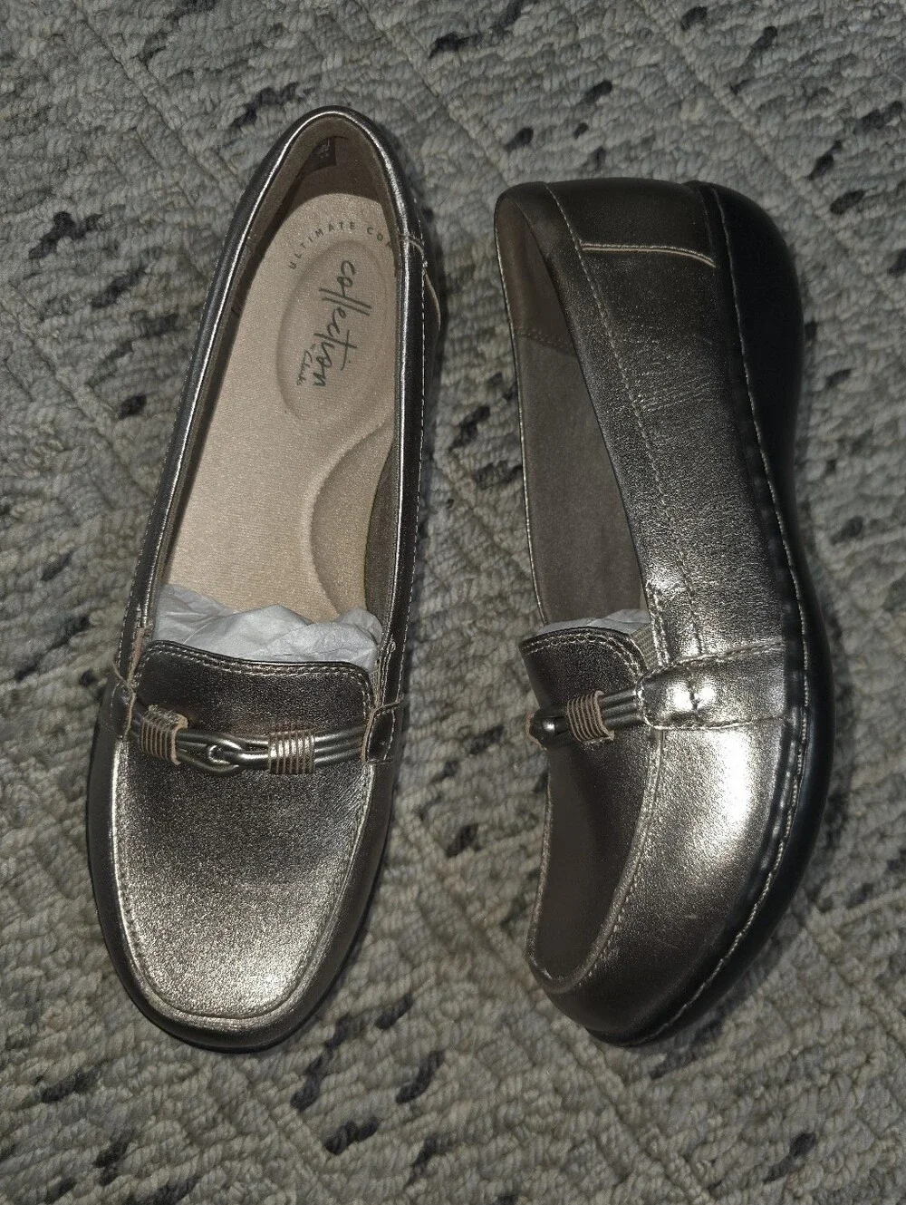 NWOT Clarks Collection Ashland Ballet Loafers | Metallic Rose Gold Leather | - Picture 4 of 10